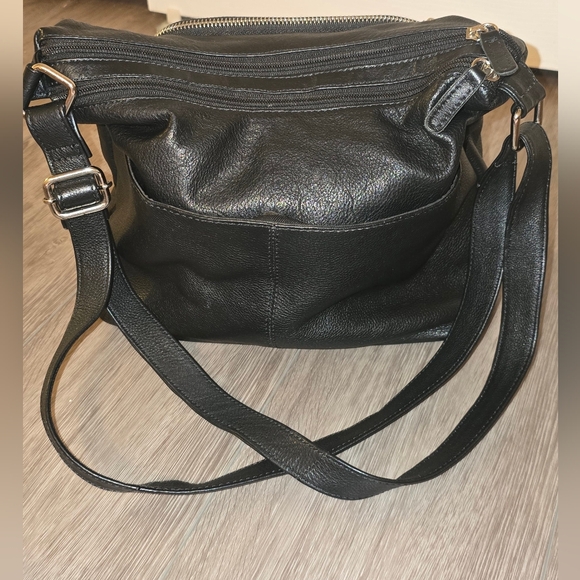 Black Leather Multi-Zip Crossbody Bag – Silver Hardware – Great American Leather - Picture 9 of 16